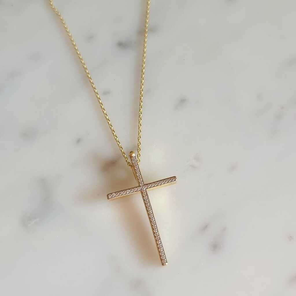 Collar Cruz Dorado | Magnolia Joyas