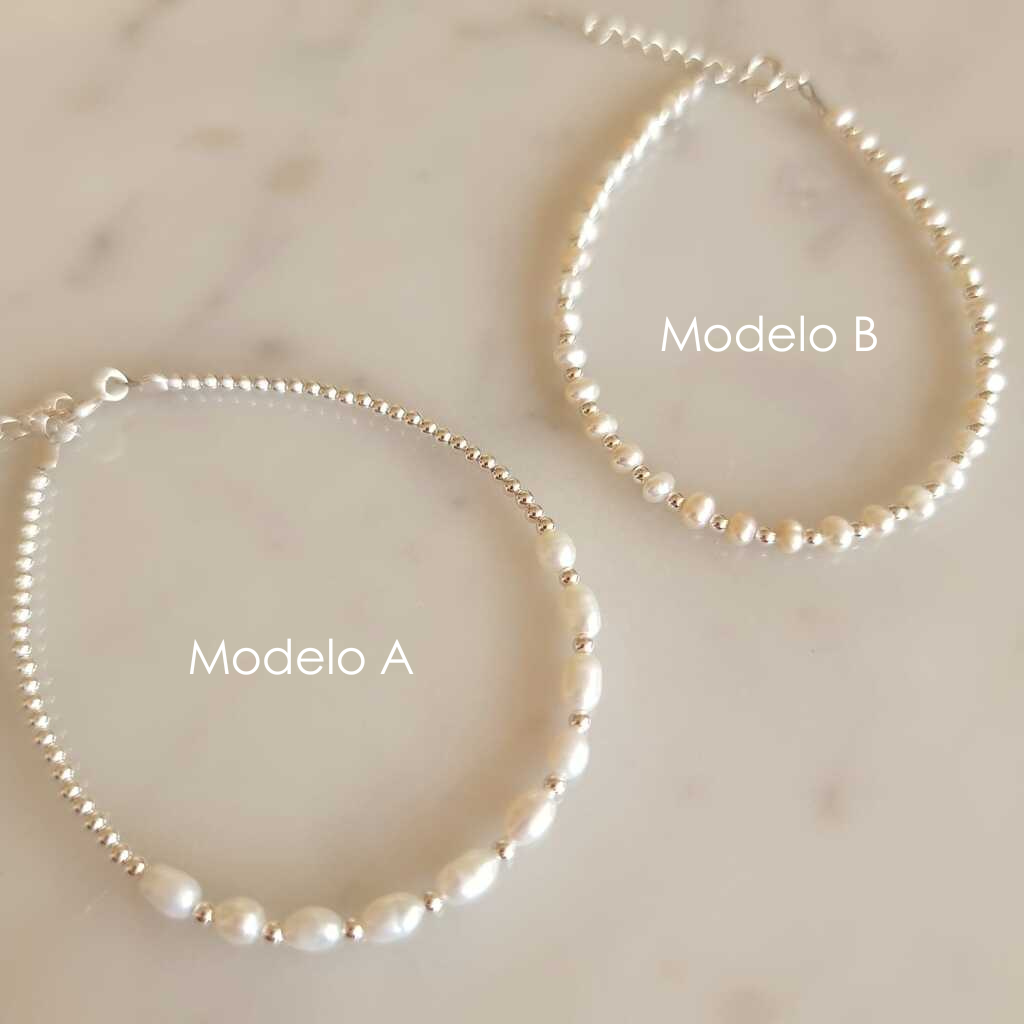 PULSERA PERLAS PLATA 925 "B"