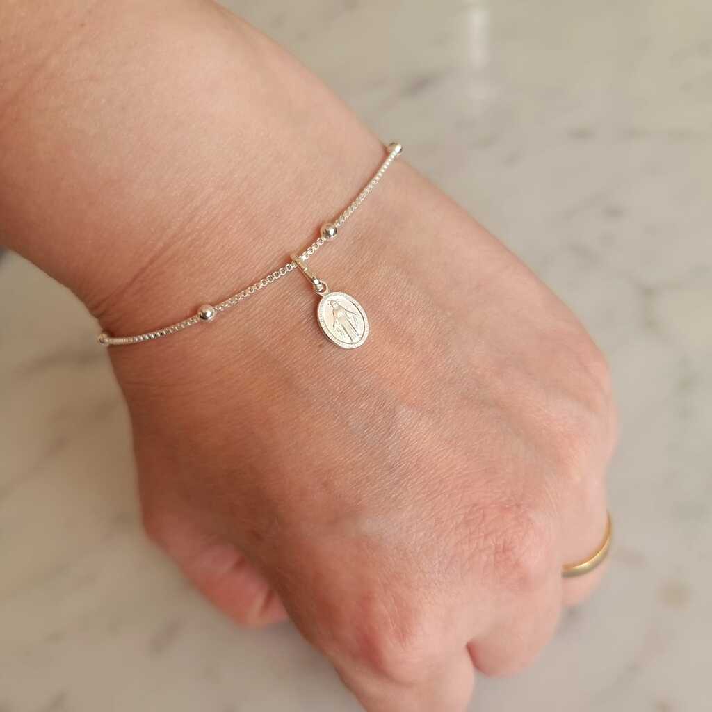 PULSERA PLATA 925 VIRGEN DE LOS RAYOS - Magnolia Joyas