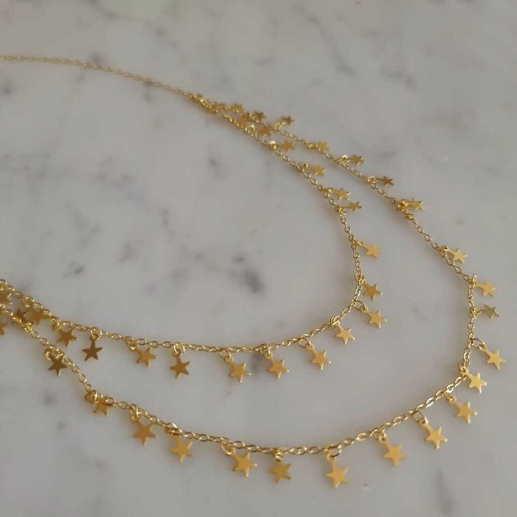 COLLAR DOBLE DE ESTRELLAS - 39 cm