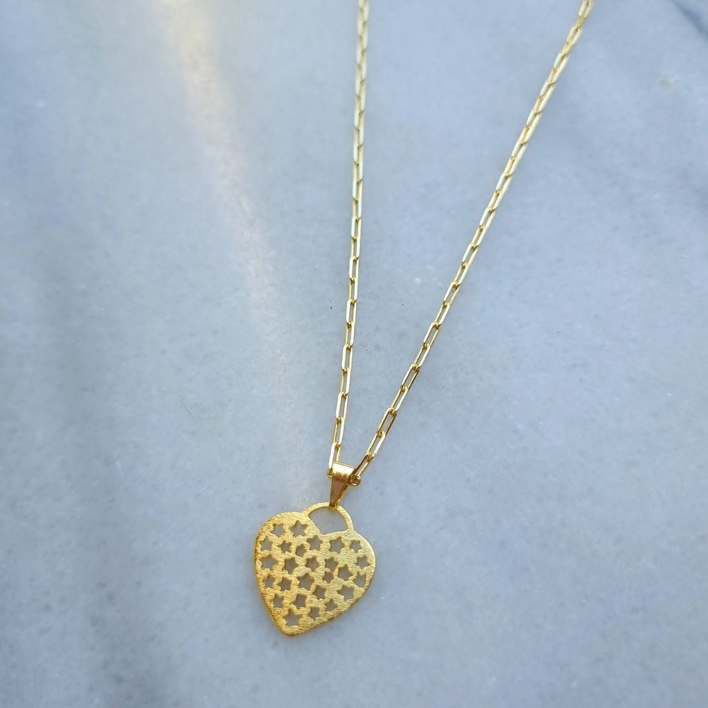COLLAR CORAZÓN ESTRELLADO - Magnolia Joyas