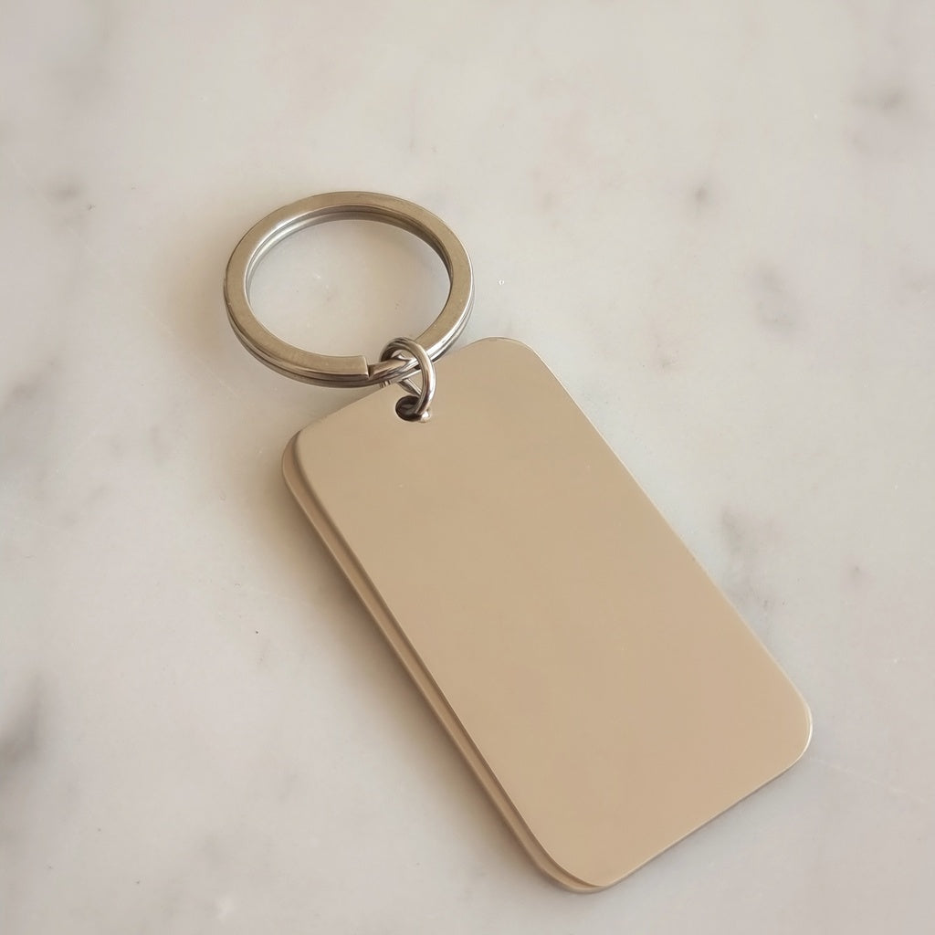 LLLAVERO RECTANGULAR PERSONALIZADO - UNA CARA