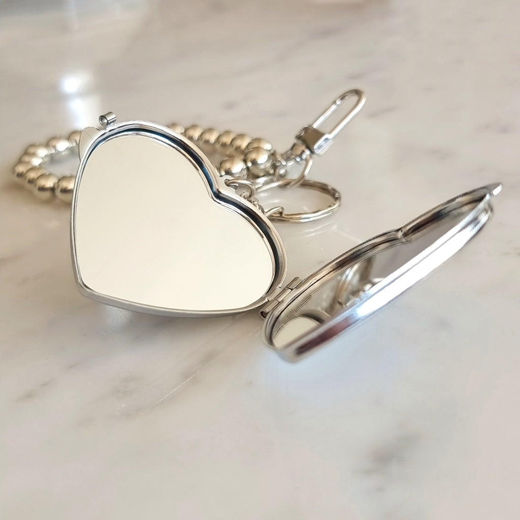 LLAVERO CORAZÓN ESPEJO GRABADO - Magnolia Joyas