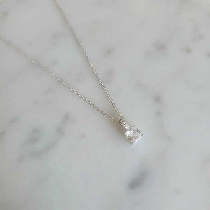 COLLAR PUNTO LUZ CUADRADO PLATA 925 - Magnolia Joyas