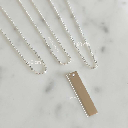 COLLAR BARRA PLATA 925