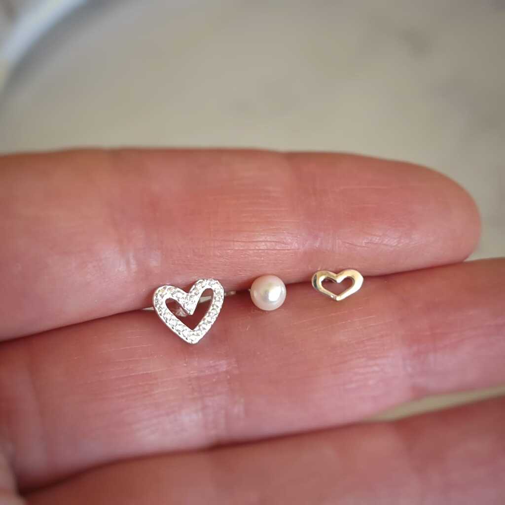 AROS CORAZÓN PLATA 925 - Magnolia Joyas