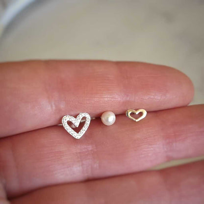 AROS CORAZÓN PLATA 925 - Magnolia Joyas