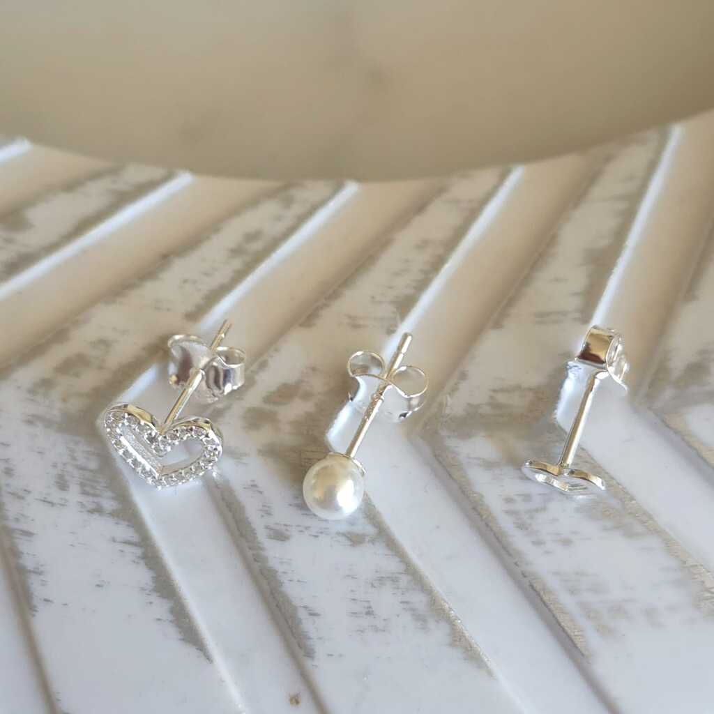 AROS CORAZÓN PLATA 925 - Magnolia Joyas