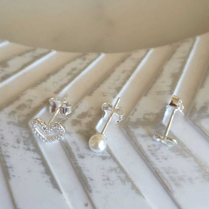 AROS CORAZÓN PLATA 925 - Magnolia Joyas