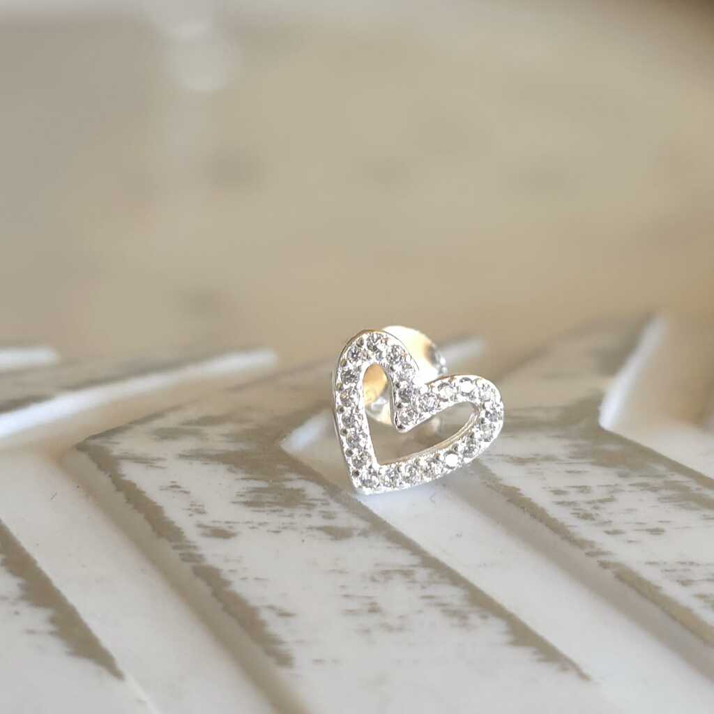 AROS CORAZÓN PLATA 925 - Magnolia Joyas