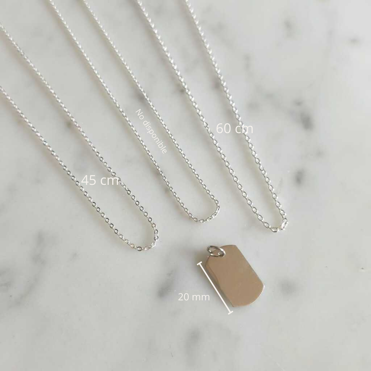 COLLAR RECTANGULAR PLATA 925