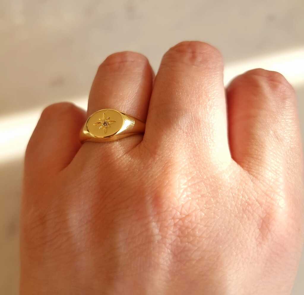 Anillo estrella fugaz microcircón