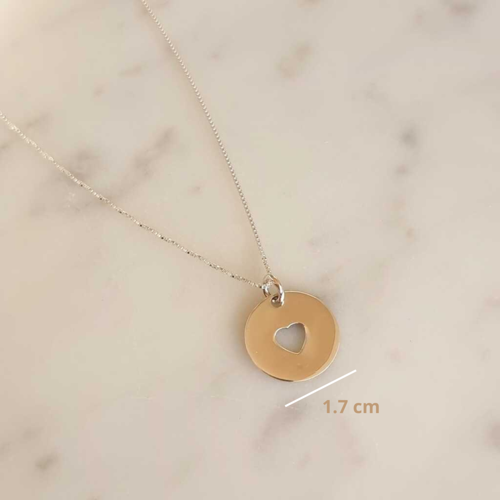 COLLAR CORAZÓN CALADO B PLATA 925 - Magnolia Joyas