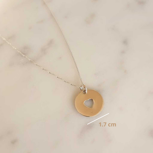 COLLAR CORAZÓN CALADO B PLATA 925 - Magnolia Joyas