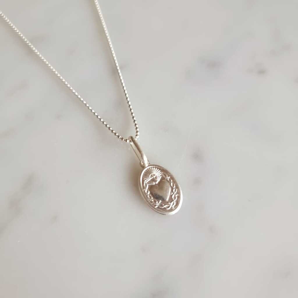 COLLAR SAGRADO CORAZÓN PLATA 925 - Magnolia Joyas