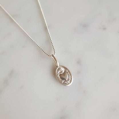 COLLAR SAGRADO CORAZÓN PLATA 925 - Magnolia Joyas