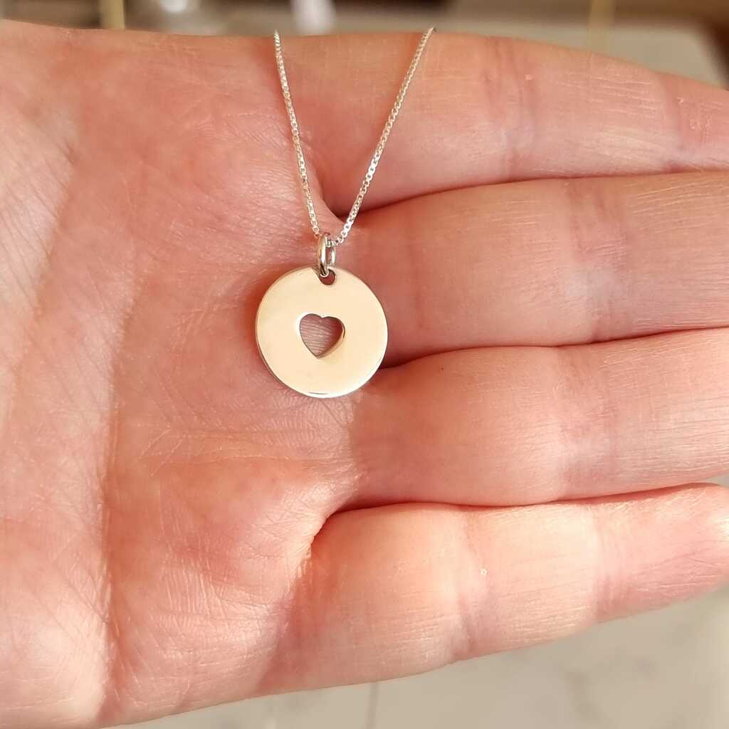 COLLAR CORAZÓN CALADO B PLATA 925 - Magnolia Joyas