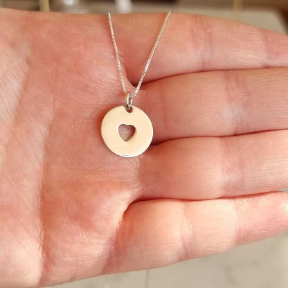 COLLAR CORAZÓN CALADO B PLATA 925 - Magnolia Joyas