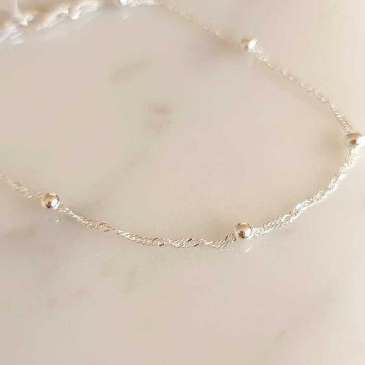 PULSERA PELOTITAS PLATA 925