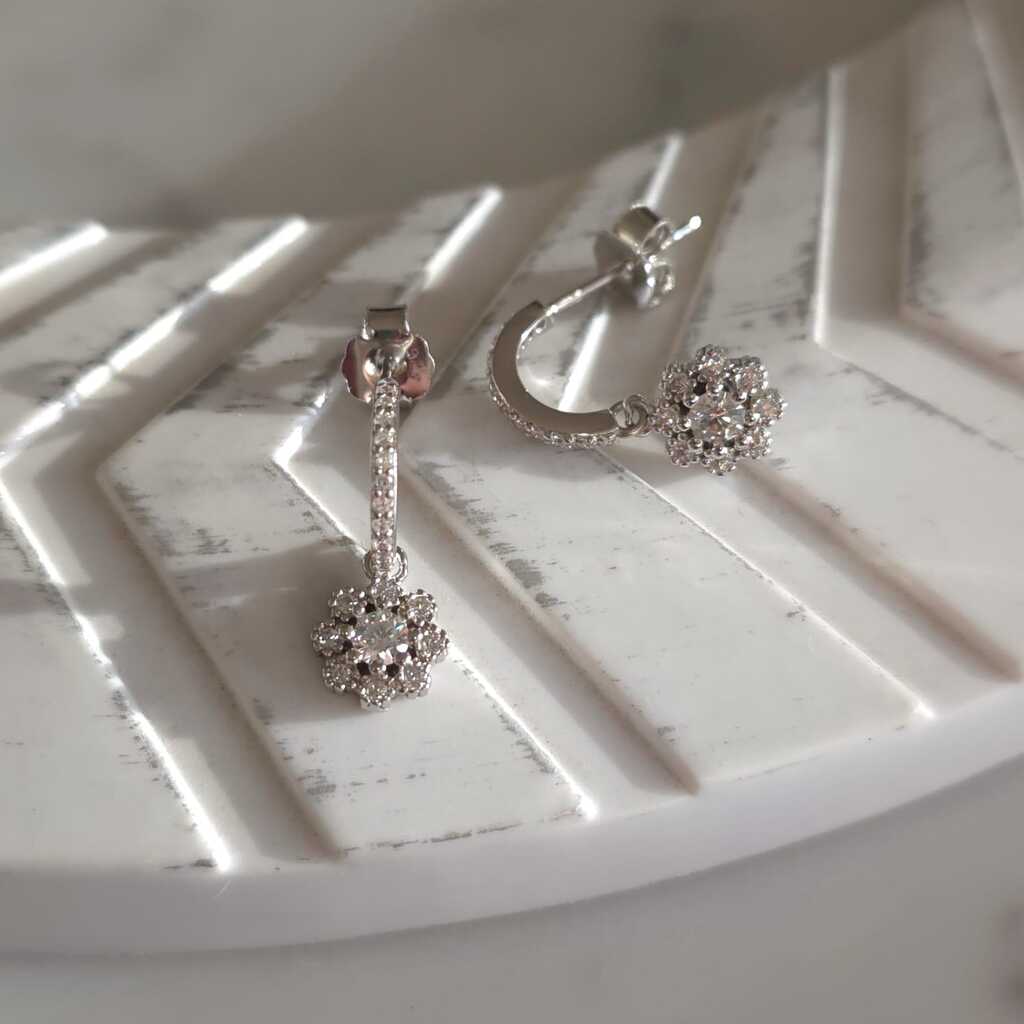 AROS FLOR PLATA 925