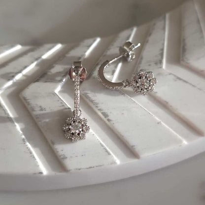 AROS FLOR PLATA 925