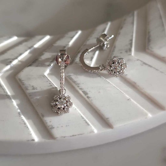 AROS FLOR PLATA 925