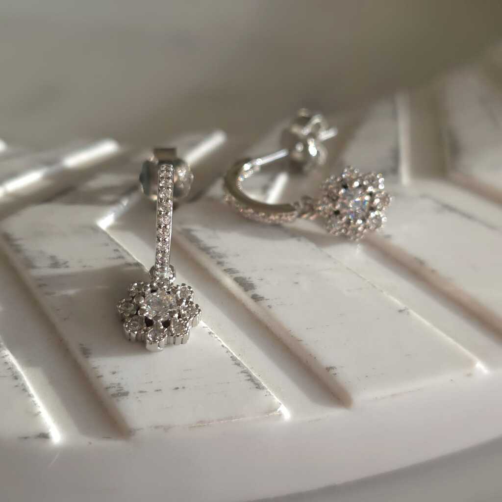 AROS FLOR PLATA 925