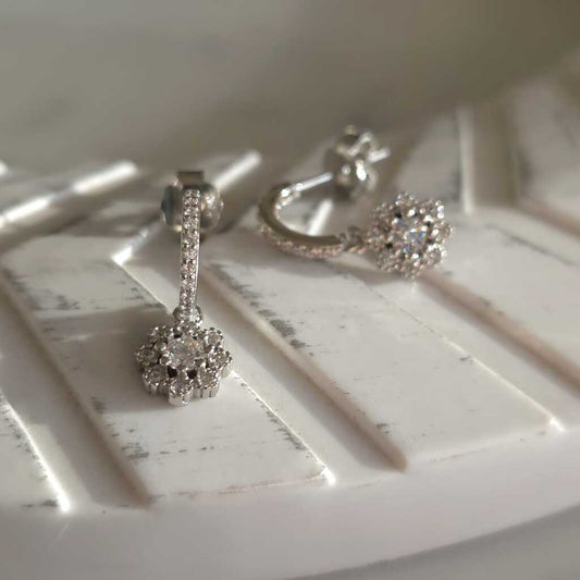 AROS FLOR PLATA 925