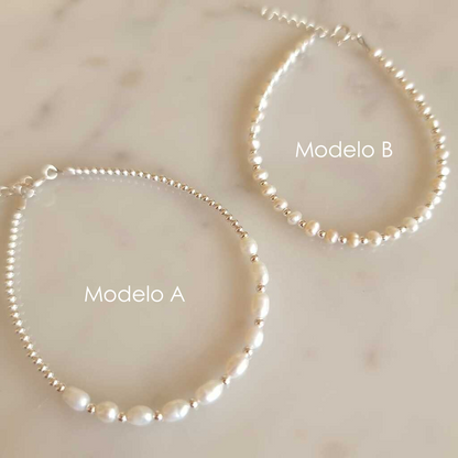 PULSERA PERLAS PLATA 925 "A"