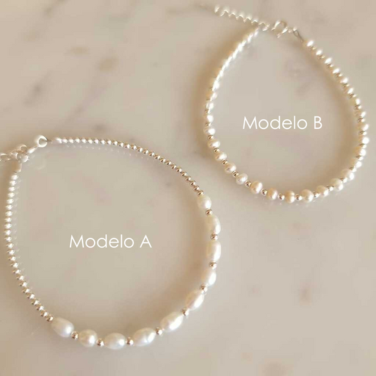 PULSERA PERLAS PLATA 925 "A"